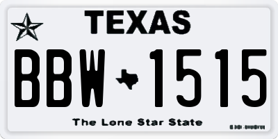 TX license plate BBW1515