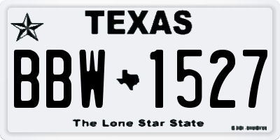 TX license plate BBW1527
