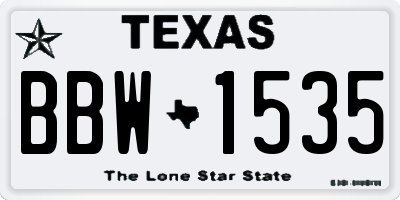 TX license plate BBW1535