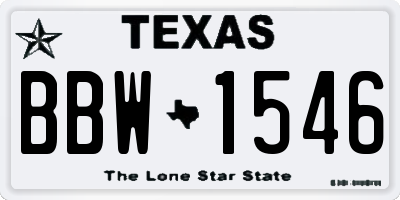 TX license plate BBW1546