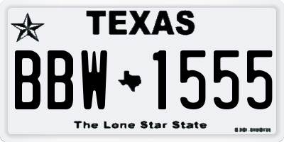 TX license plate BBW1555
