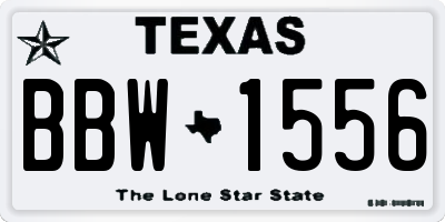 TX license plate BBW1556