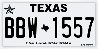 TX license plate BBW1557