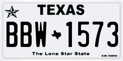 TX license plate BBW1573