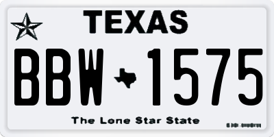 TX license plate BBW1575