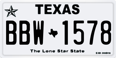 TX license plate BBW1578