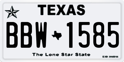 TX license plate BBW1585