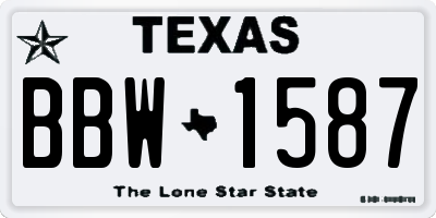 TX license plate BBW1587