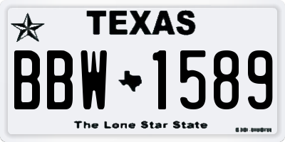 TX license plate BBW1589