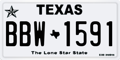 TX license plate BBW1591