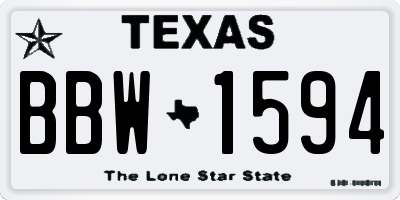 TX license plate BBW1594