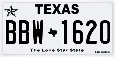 TX license plate BBW1620