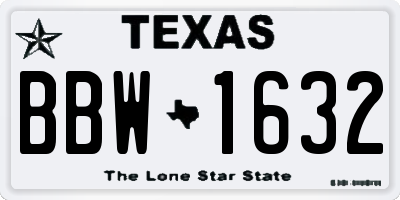 TX license plate BBW1632