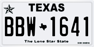 TX license plate BBW1641