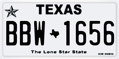 TX license plate BBW1656