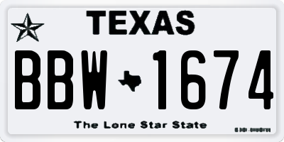 TX license plate BBW1674