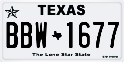 TX license plate BBW1677