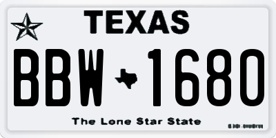 TX license plate BBW1680