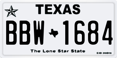 TX license plate BBW1684