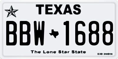 TX license plate BBW1688