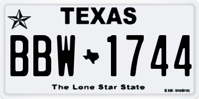 TX license plate BBW1744