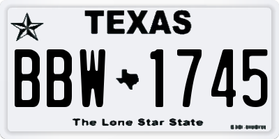 TX license plate BBW1745
