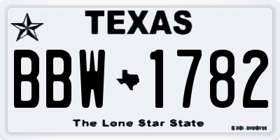 TX license plate BBW1782