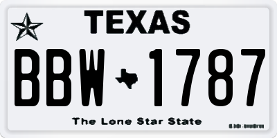 TX license plate BBW1787