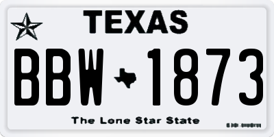 TX license plate BBW1873