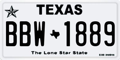 TX license plate BBW1889