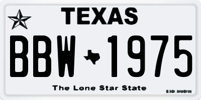 TX license plate BBW1975