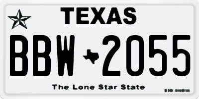 TX license plate BBW2055
