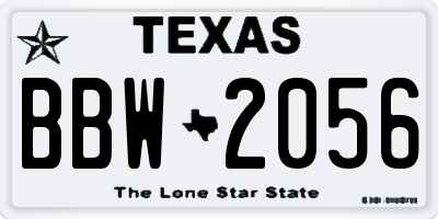 TX license plate BBW2056