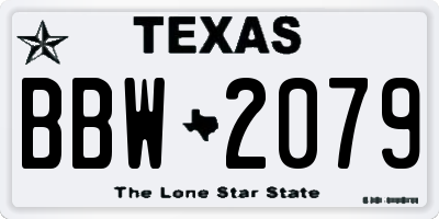 TX license plate BBW2079