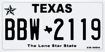 TX license plate BBW2119