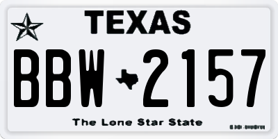 TX license plate BBW2157