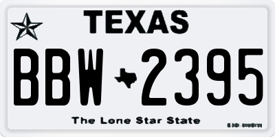 TX license plate BBW2395
