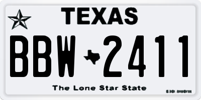 TX license plate BBW2411