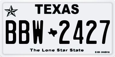 TX license plate BBW2427