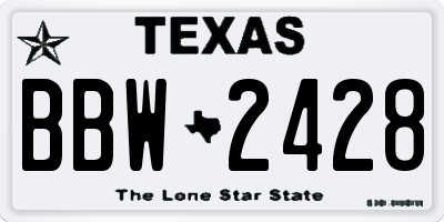 TX license plate BBW2428