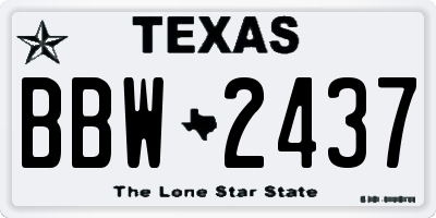 TX license plate BBW2437