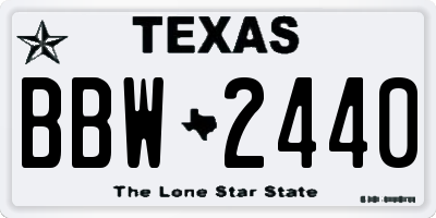 TX license plate BBW2440