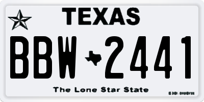 TX license plate BBW2441