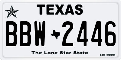 TX license plate BBW2446