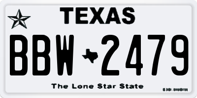 TX license plate BBW2479