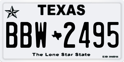 TX license plate BBW2495