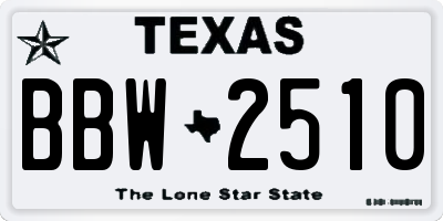 TX license plate BBW2510