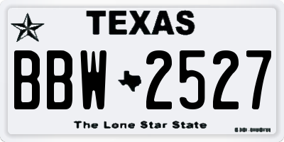 TX license plate BBW2527