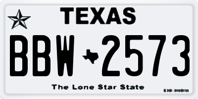 TX license plate BBW2573