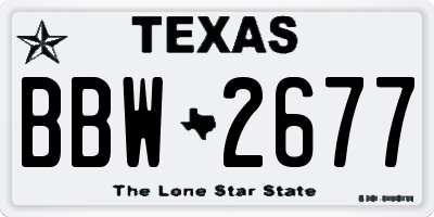 TX license plate BBW2677